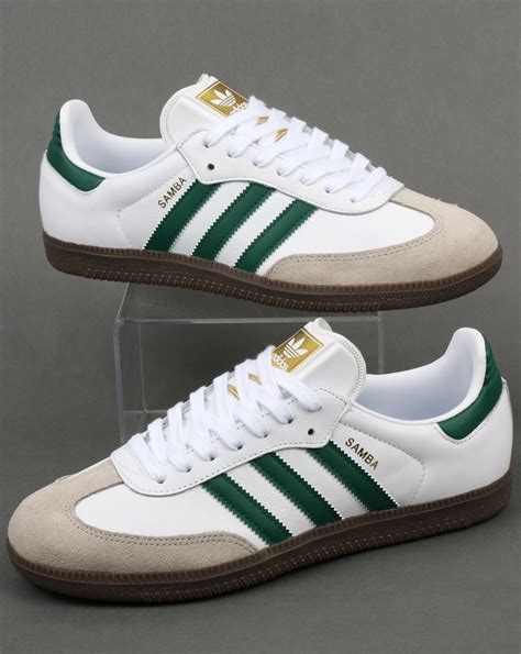 green Adidas Sambas shoes